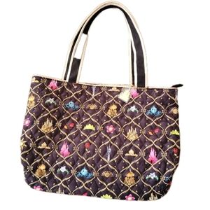 Disney x Bradford Exchange Quilted Purse Tote Bag Princesses Cinderella Castle